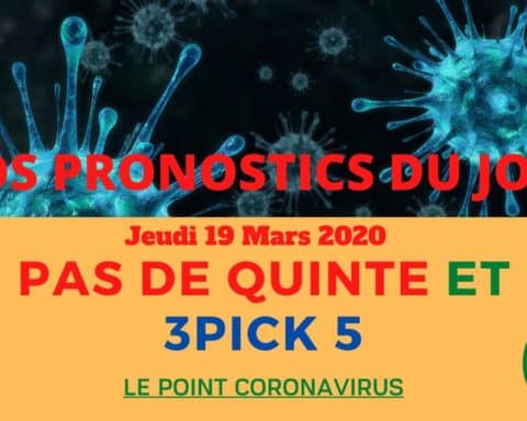 🏇🏻 La Minute Pick5 : Edition Spéciale CoronaVirus - Prono des 3 Pick5