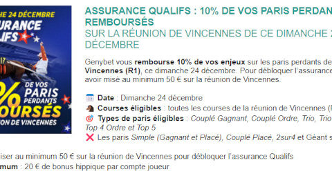 Assurance Genybet 24 décembre 2023