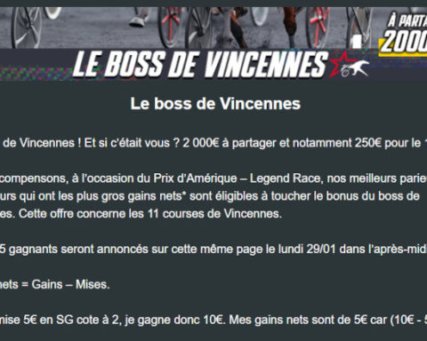 boss de Vincennes Zeturf Prix Amérique 2024