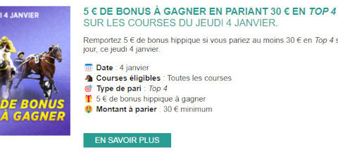 Promo Genybet jeudi 4 janvier 2024