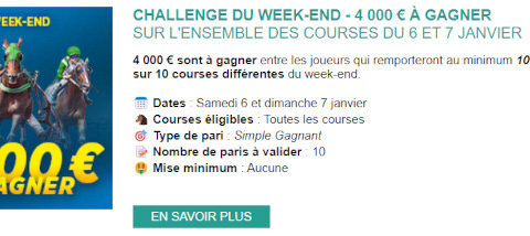 Challenge genybet 7 janvier 2024