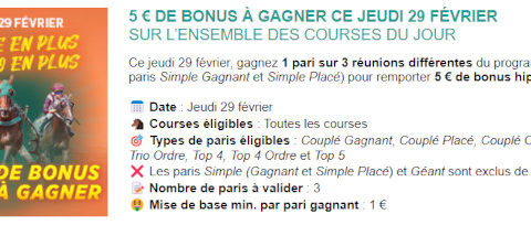 Profitez de la promotion Genybet du 29 février 2024