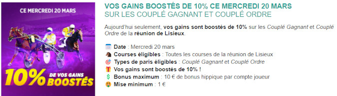 Vos gains boostés avec Genybet le 20 mars 2024