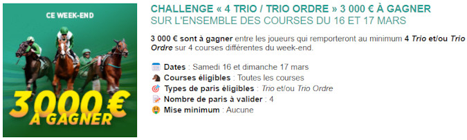 Défi Genybet des 16 et 17 mars 2024