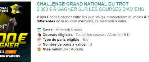 Challenge Genybet pour le GNT à Amiens le 6 mars 2024