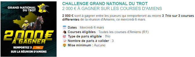 Challenge Genybet pour le GNT à Amiens le 6 mars 2024