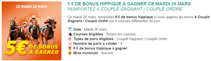 promotion Genybet du 26 mars 2024