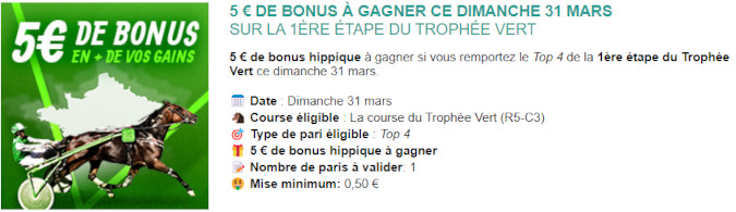 Challenge Genybet pour le Trophée Vert le 31 mars 2024