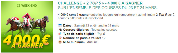 Défi Genybet des 23 et 24 mars 2024