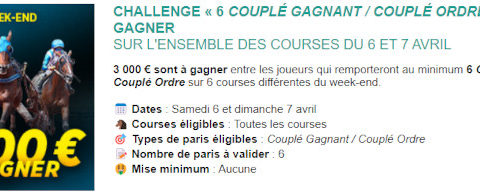 Défi Genybet des 6 et 7 avril 2024