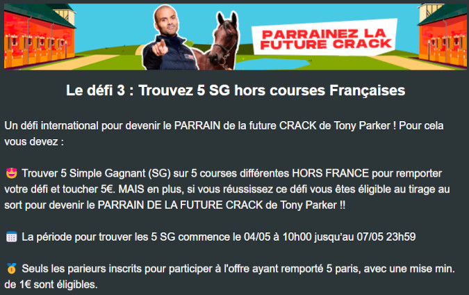 Défi Zeturf entre le 4 et le 7 mai 2024