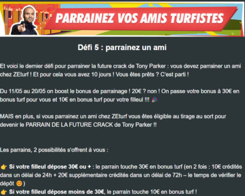 Promo Zeturf entre le 11 et le 20 mai 2024