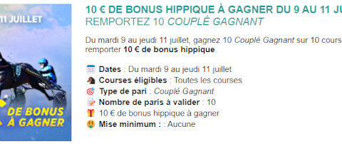 10 euros à gagner chez Genybet entre le 9 et le 11 juillet 2024