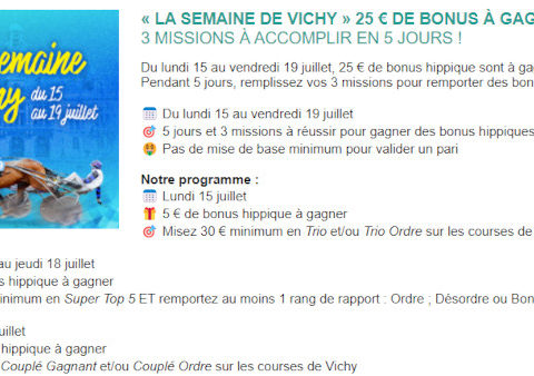 35 euros entre le 15 et le 19 juillet 2024 avec Genybet