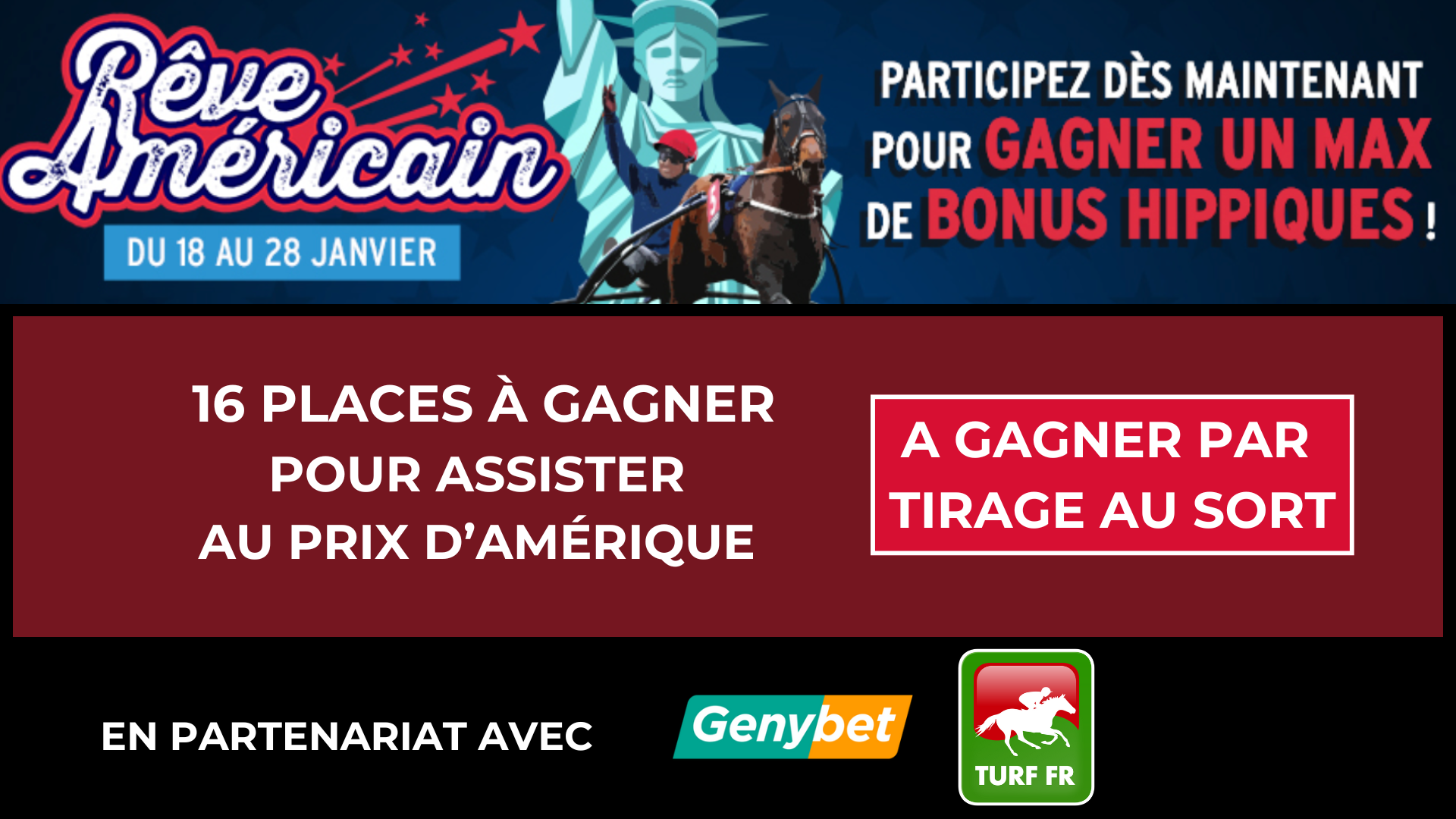 Seize places à gagner pour le Prix d'Amérique 2025 avec Genybet