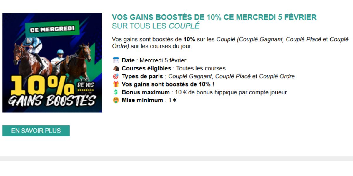Gains boostés avec Genybet ce mercredi 5 février 2025