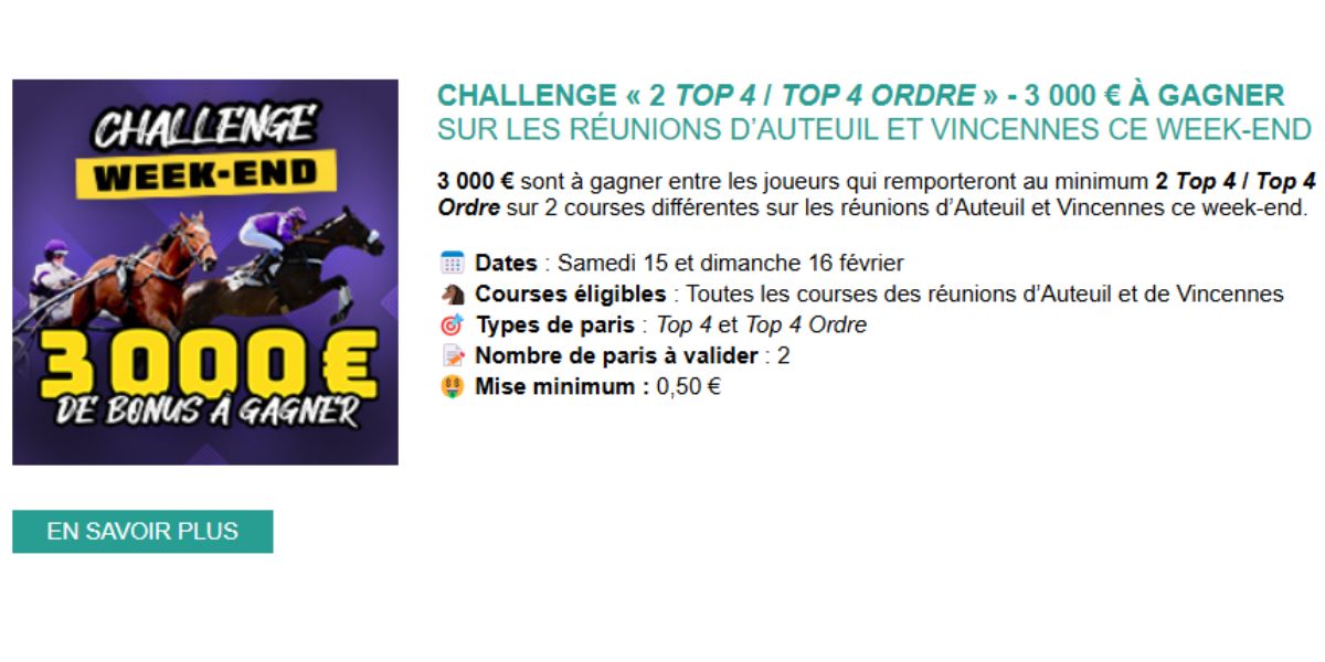 3000 euros en jeu chez Genybet les 15 et 16 février 2025