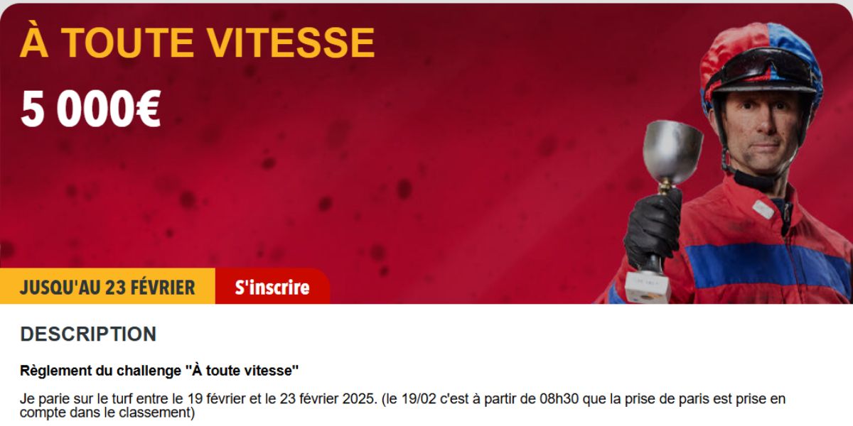 5000 euros en jeu avec Zeturf entre le 19 et le 23 février 2025