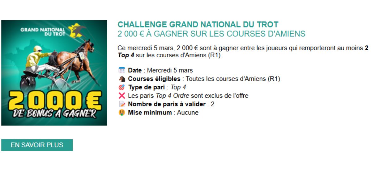 Challenge Genybet pour le GNT à Amiens le 5 mars 2025