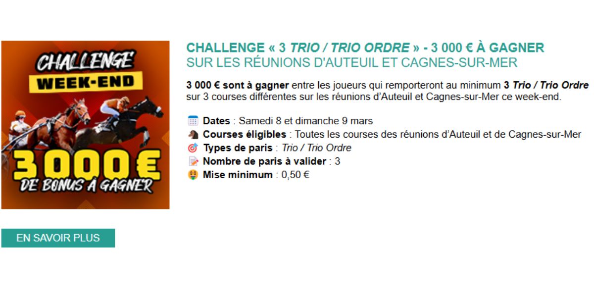 3000 euros en jeu chez Genybet les 8 et 9 mars 2025