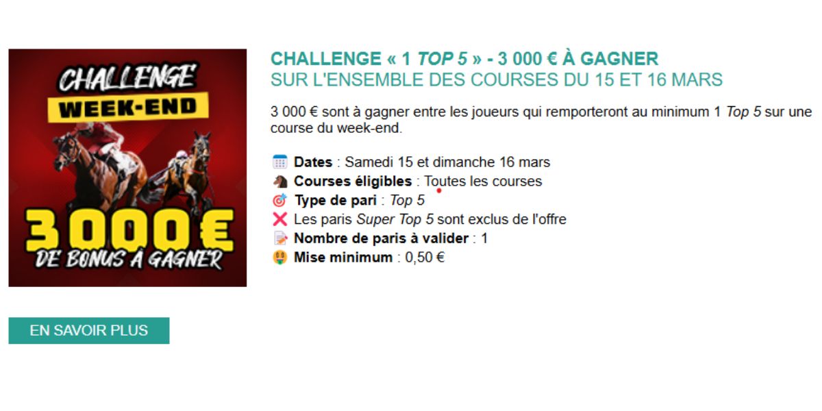 3000 euros en jeu chez Genybet les 15 et 16 mars 2025