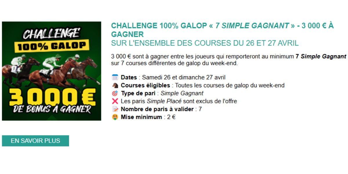 3000 euros en jeu chez Genybet les 26 et 27 avril 2025