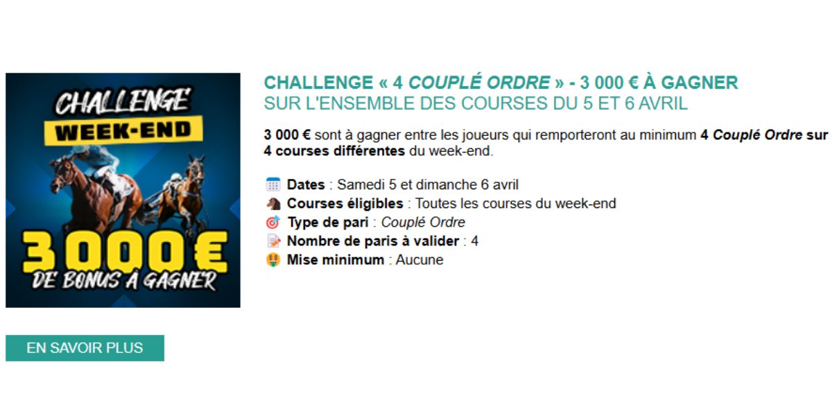 3000 euros en jeu chez Genybet les 5 et 6 avril 2025