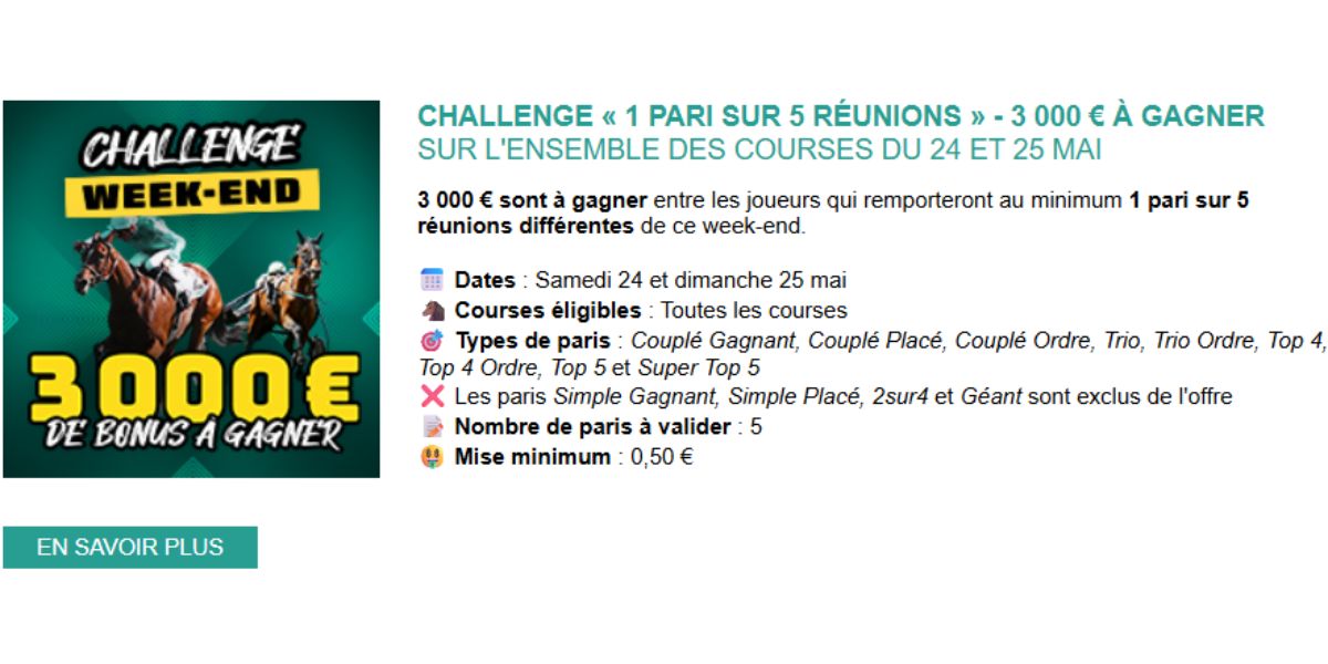 3000 euros en jeu chez Genybet les 24 et 25 mai 2025