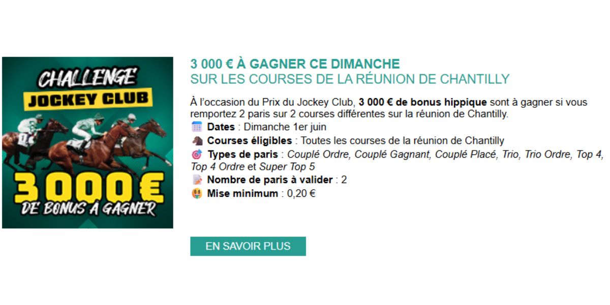 3000 euros en jeu chez Genybet le 1er juin 2025