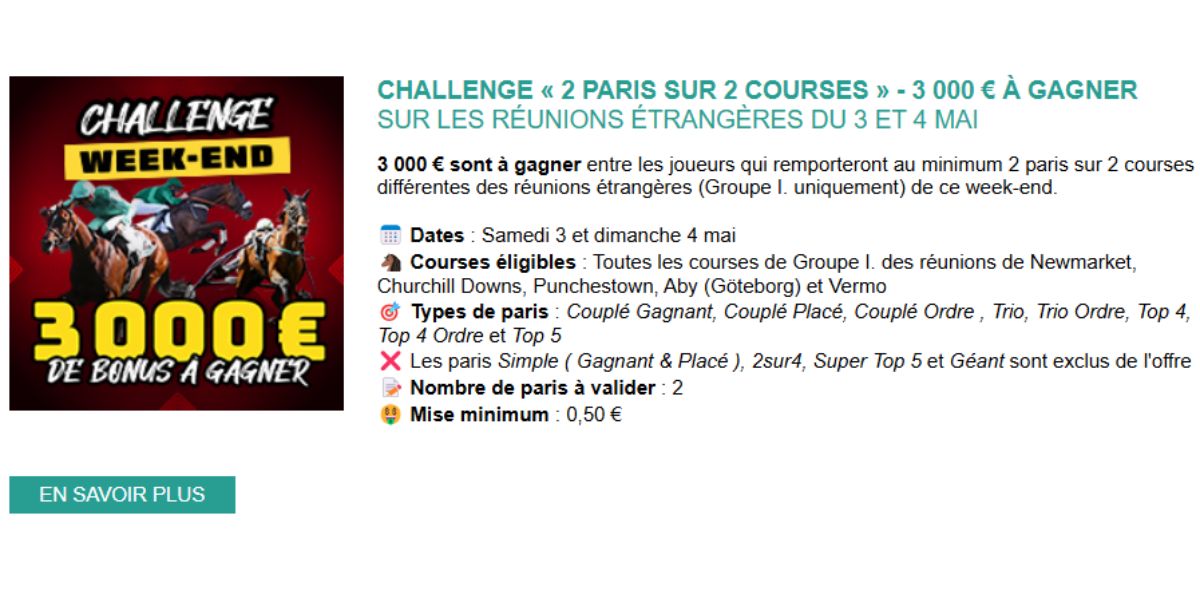 3000 euros en jeu chez Genybet les 3 et 4 mai 2025