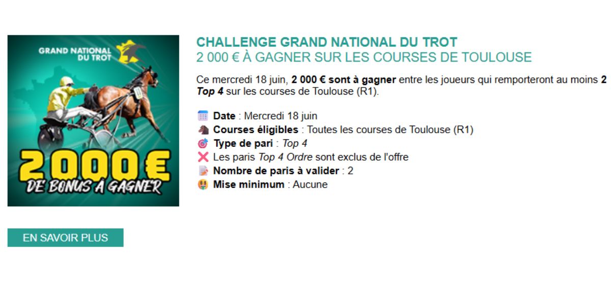 Challenge Genybet pour le GNT à Toulouse le 18 juin 2025