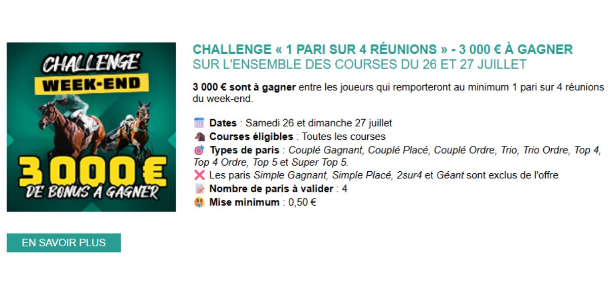 3000 euros en jeu chez Genybet les 26 et 27 juillet 2025