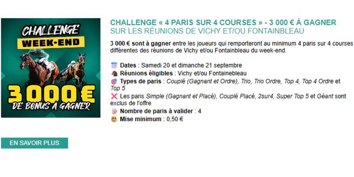 3000 euros en jeu chez Genybet les 20 et 21 septembre 2025