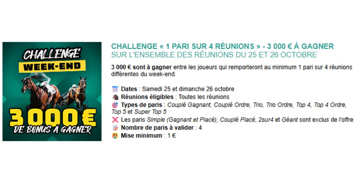 3000 euros en jeu chez Genybet les 25 et 26 octobre 2025