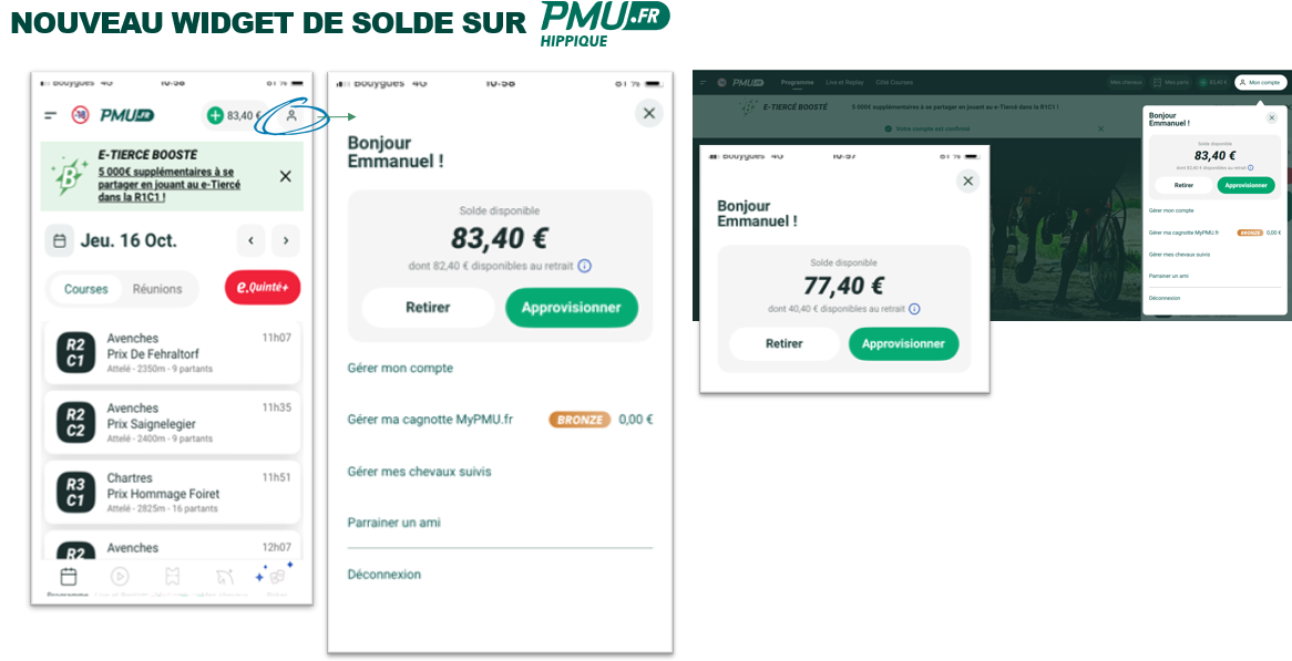Le virement instantané est disponible sur pmu.fr