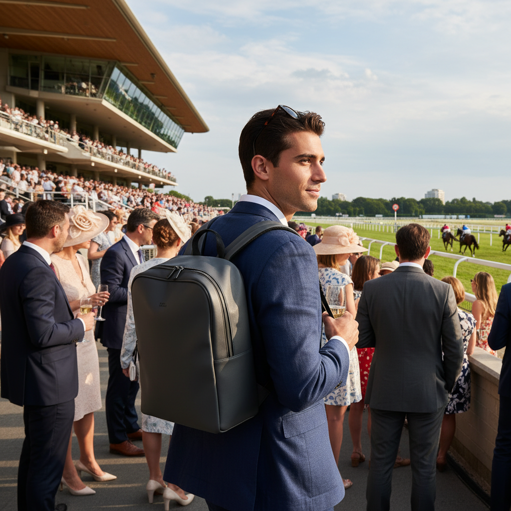 turfiste + courses hippiques + sac à dos antivol + Eptagon