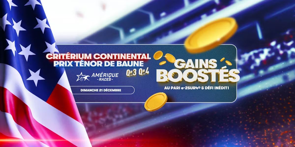 gains boostés sur pmu.fr le 21 décembre 2025 lors des Amérique Races