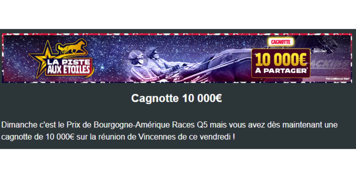 Cagnotte Zeturf 10000 euros à Vincennes le 26 décembre 2025