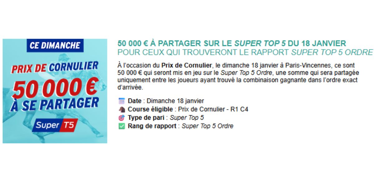 Tirelire Genybet pour le Prix de Cornulier 2026 à Vincennes