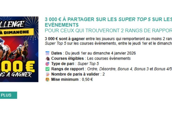 3000 euros en jeu chez Genybet du 1er au 4 janvier 2026