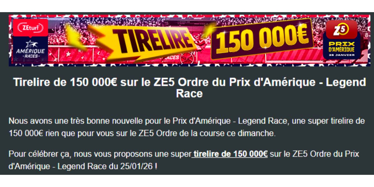 Tirelire à Vincennes: 150.000 euros pour le Prix d'Amérique chez Zeturf