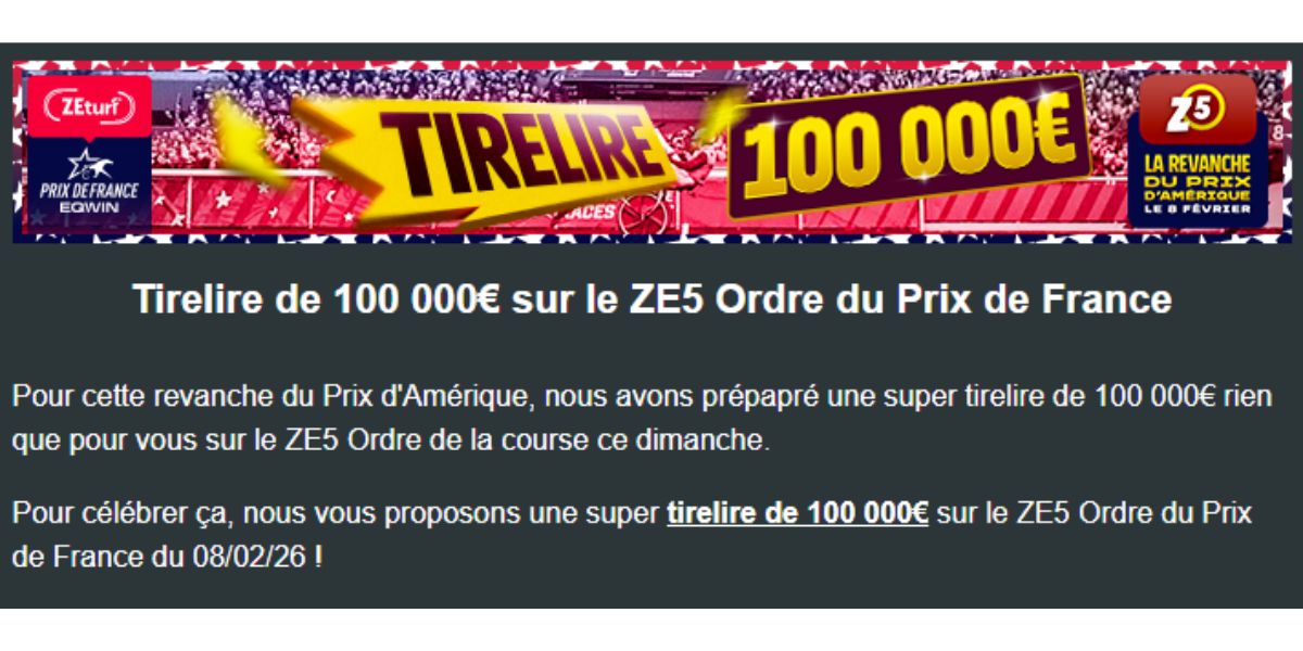 Tirelire à Vincennes: 100.000 euros pour le Prix de France 2026 chez Zeturf