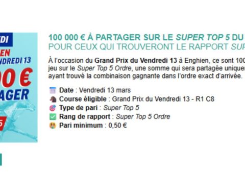 Tirelire Genybet pour le vendredi 13 mars 2026 à Enghien