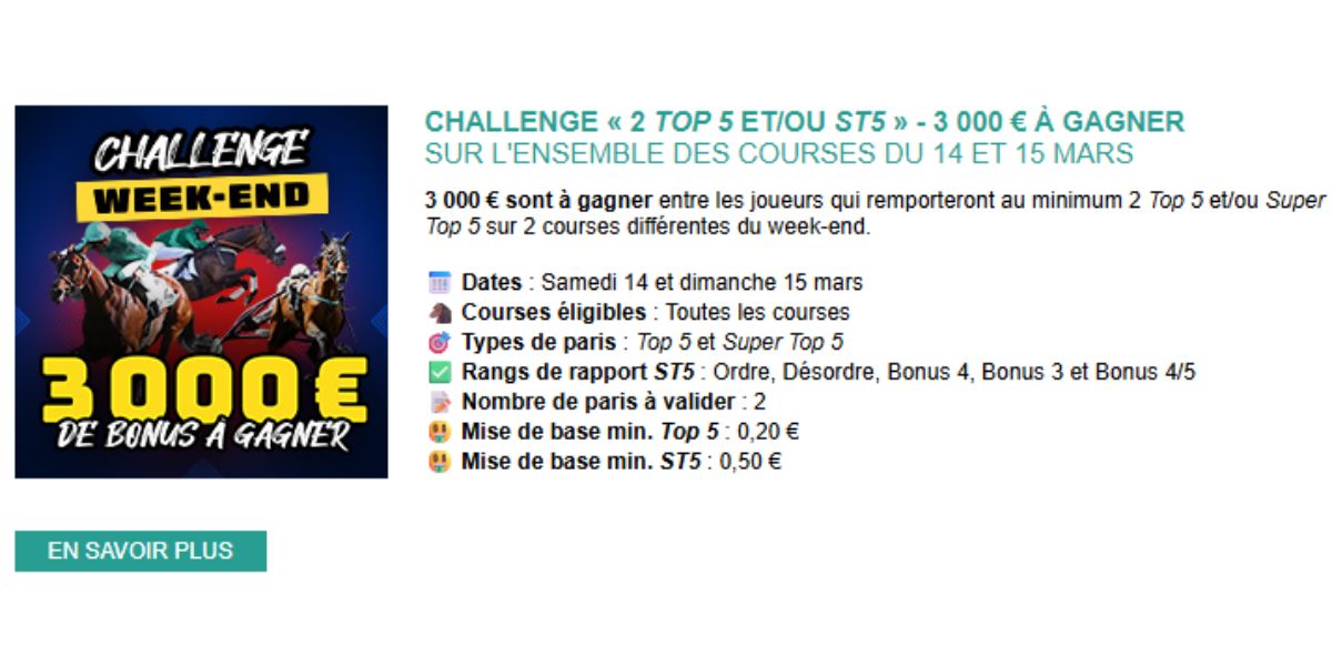 3000 euros en jeu chez Genybet les 14 et 15 mars 2026