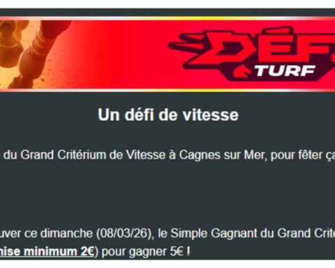 5 euros à gagner avec Zeturf lors du Critérium de Vitesse de la Côte d'Azur 2026
