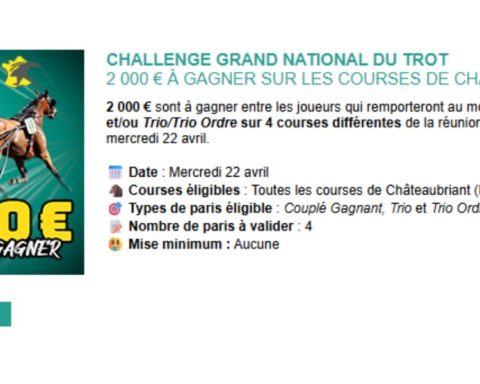 Challenge Genybet pour le GNT à Châteaubriant le 22 avril 2026