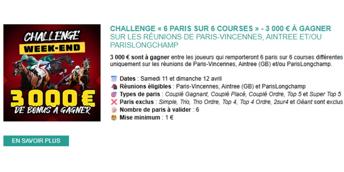 3000 euros en jeu chez Genybet les 11 et 12 avril 2026