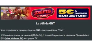 5 euros à gagner avec Zeturf lors du GNT 2026 à Châteaubriant